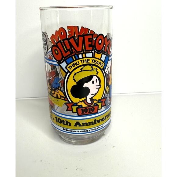 1982 Popeyes Fried Chicken Olive Oyl 1Thru The Years 919-1982 Glass 16 Oz. - Picture 3 of 5